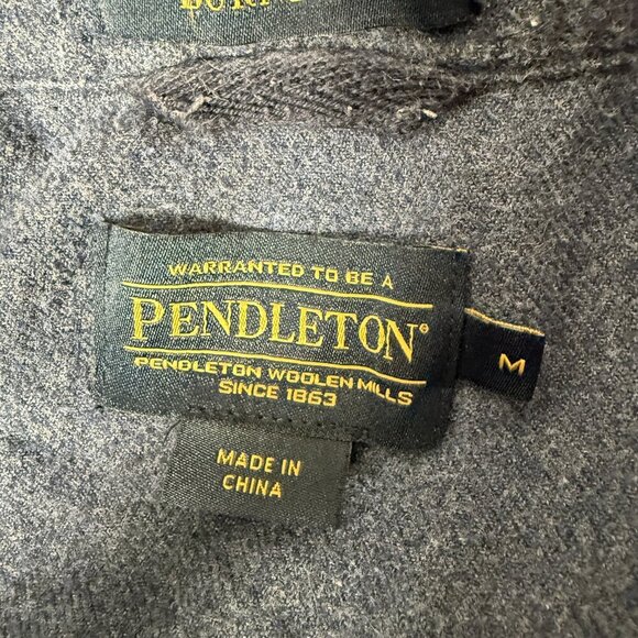 Pendleton Men's Burnside Shirt Button Up Long Sleeve Navy Flannel Size M - Picture 8 of 8